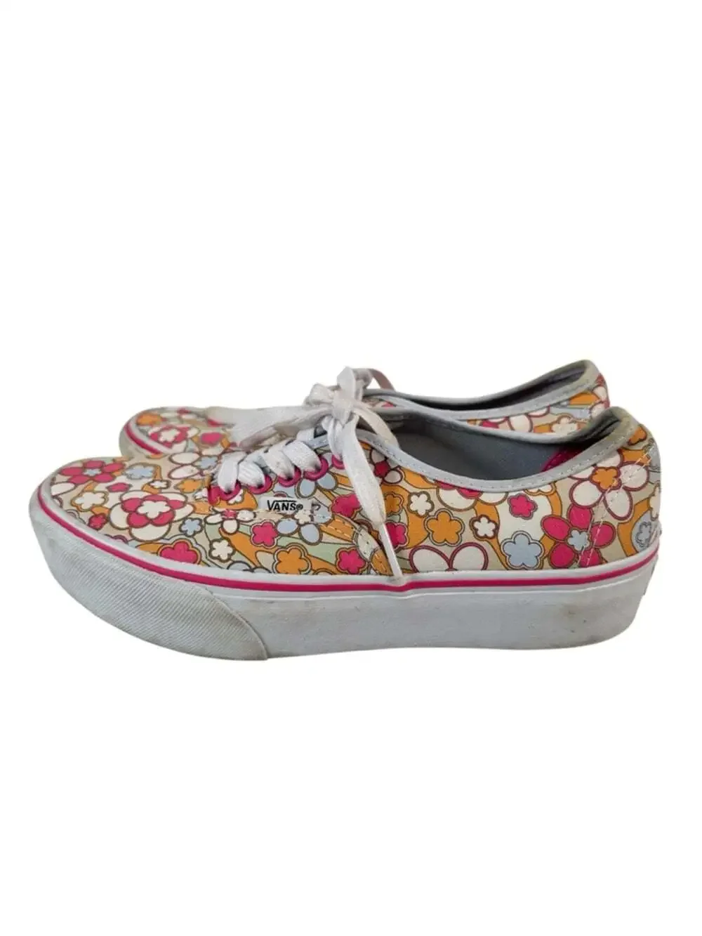Vans Authentic Platform Sun-Deh Floral Sneakers Womens 8 Retro Canvas